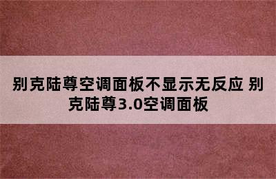 别克陆尊空调面板不显示无反应 别克陆尊3.0空调面板